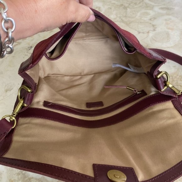 Madewell Burgundy Leather Doctors Satchel Shoulder Bag - Picture 9 of 10